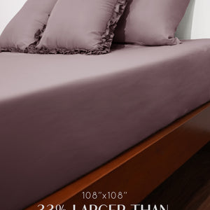 Home Crayons LuxeSoft™ Double Bedsheet Set | Oversized King | Includes 2 Pillow Covers & 2 Cushion Covers | Mulberry