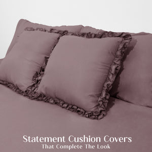 Home Crayons LuxeSoft™ Double Bedsheet Set | Oversized King | Includes 2 Pillow Covers & 2 Cushion Covers | Mulberry