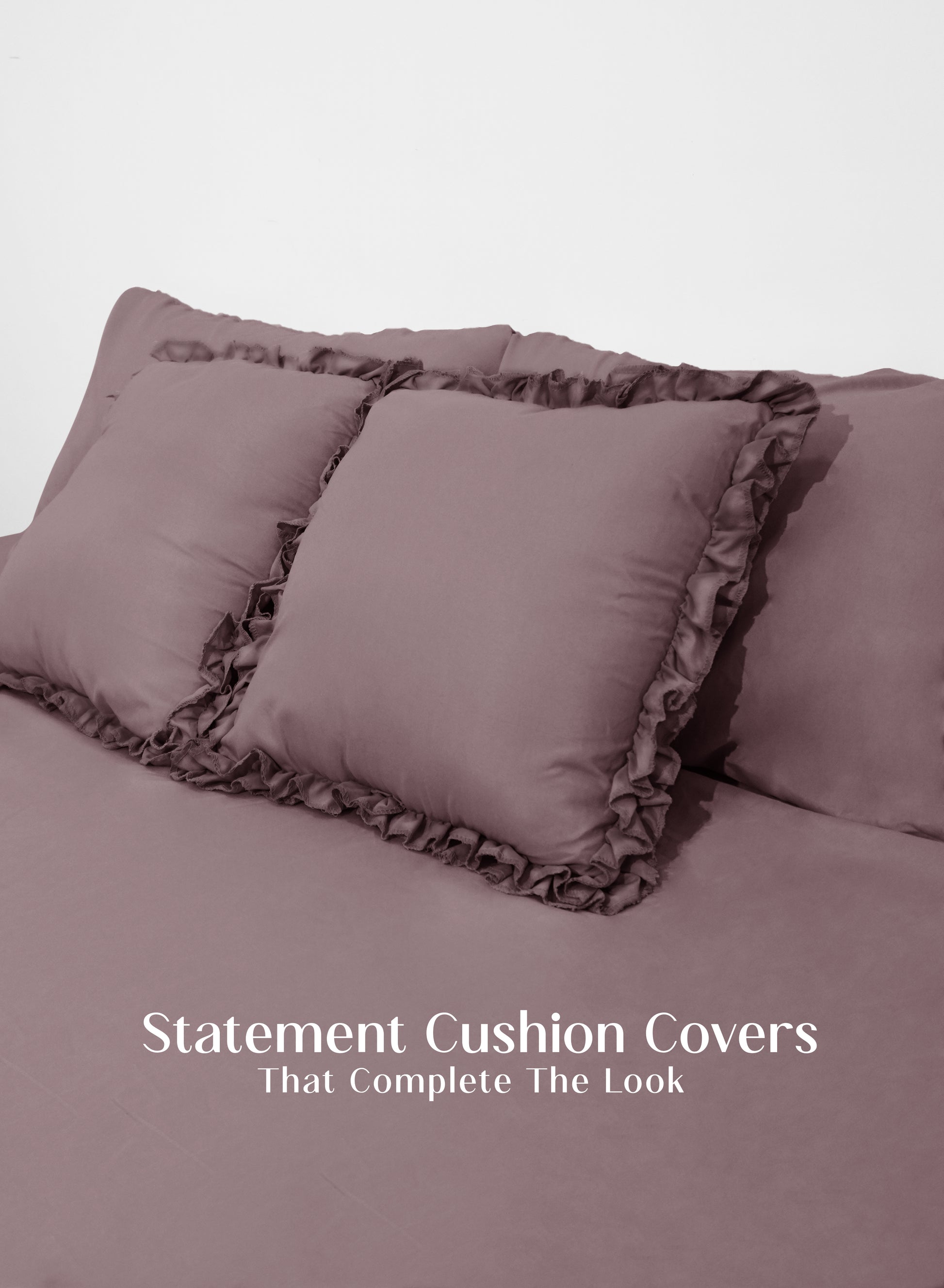 Home Crayons LuxeSoft™ Double Bedsheet Set | Oversized King | Includes 2 Pillow Covers & 2 Cushion Covers | Mulberry