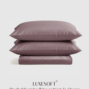 Home Crayons LuxeSoft™ Double Bedsheet Set | Oversized King | Includes 2 Pillow Covers & 2 Cushion Covers | Mulberry
