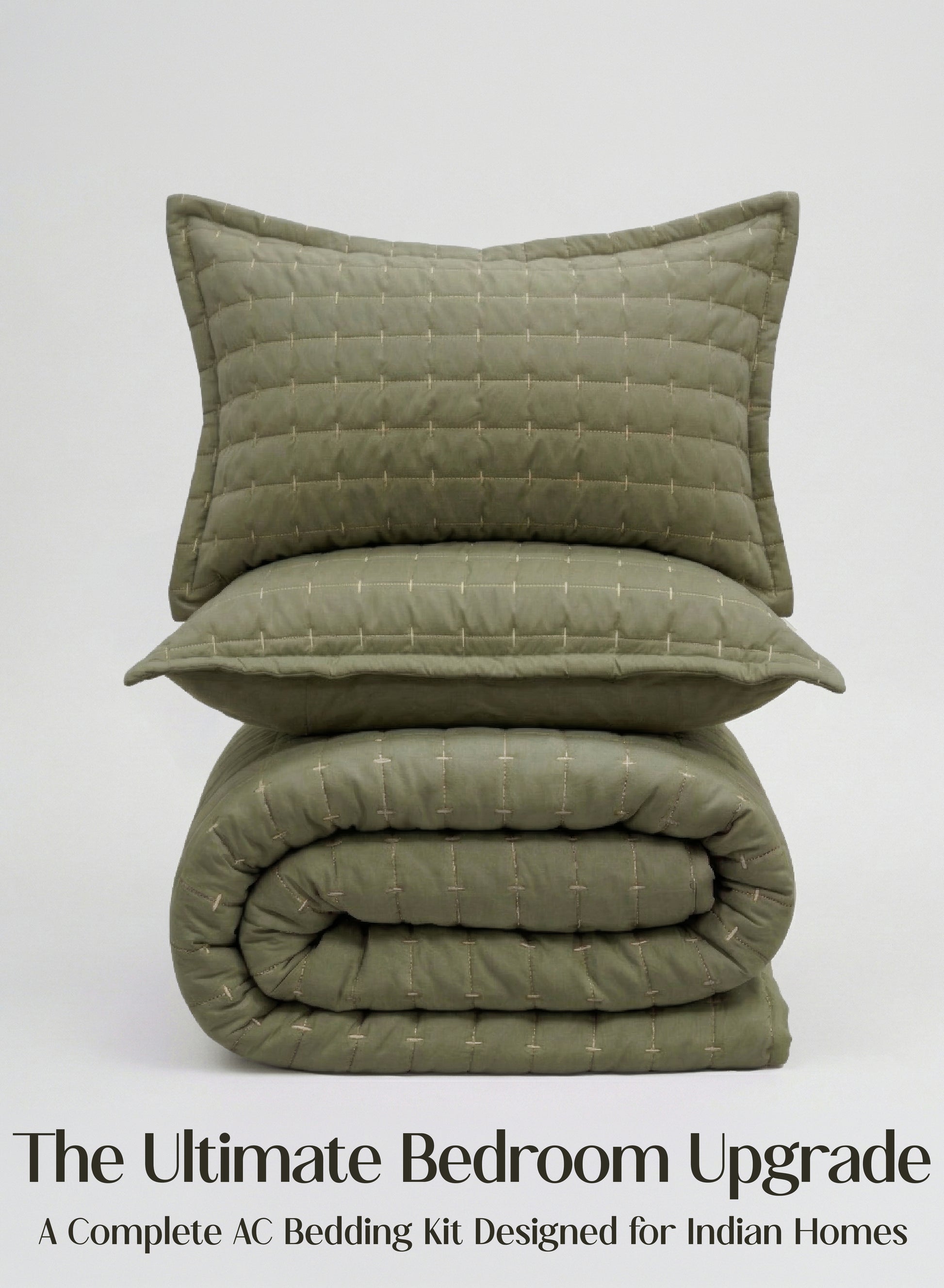 Home Crayons CloudTouch™ 8-Piece AC Bedding Set | Complete Bedroom Upgrade in One Set | Olive Grove