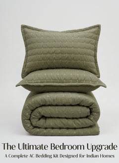 Home Crayons CloudTouch™ 8-Piece AC Bedding Set | Complete Bedroom Upgrade in One Set | Olive Grove