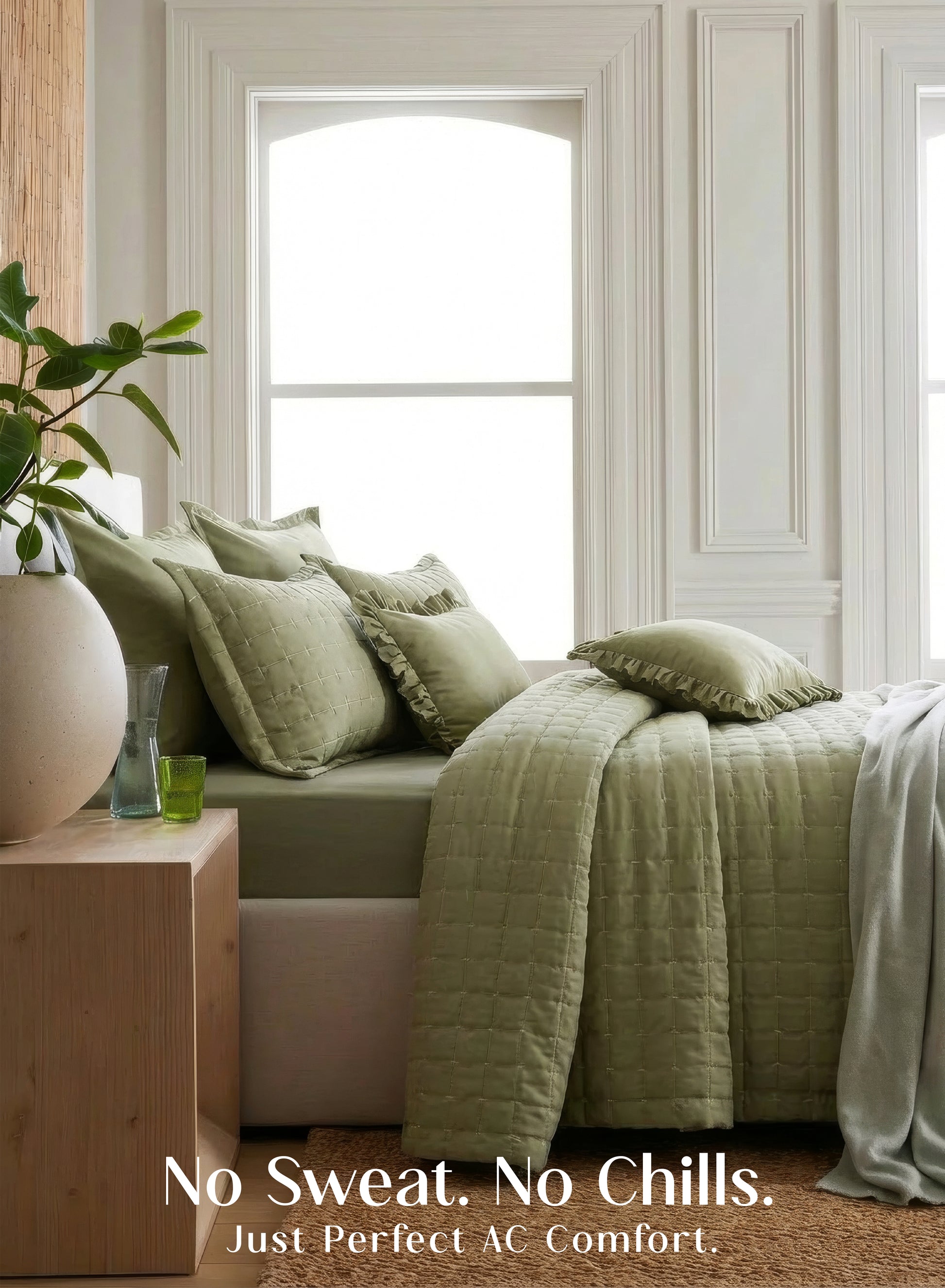 Home Crayons CloudTouch™ 8-Piece AC Bedding Set | Complete Bedroom Upgrade in One Set | Olive Grove