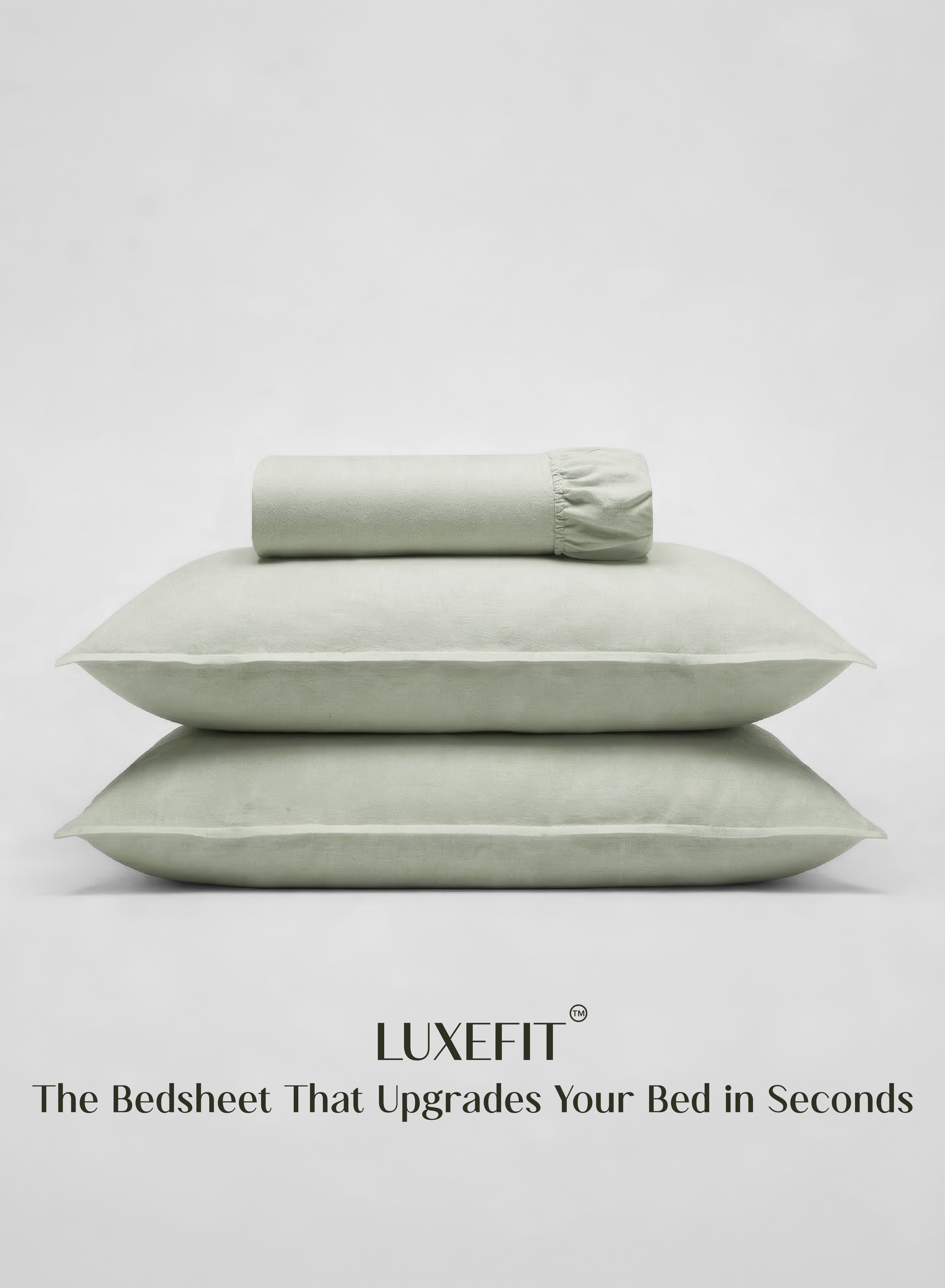 LuxeFit™ Fitted Bedsheet Set | Perfect Fit for Queen & King Mattresses | Pastel Pistachio