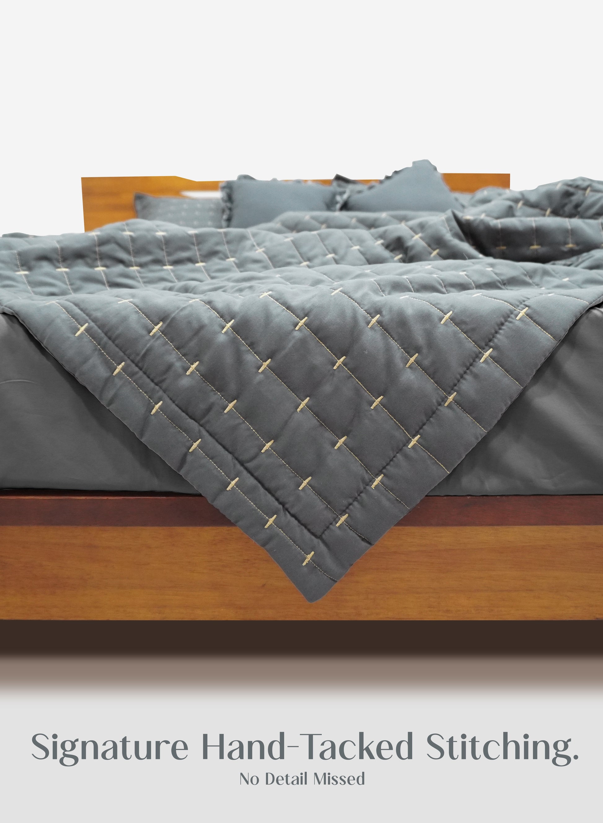 Home Crayons CloudTouch™ 8-Piece Bedding Set | Complete Bedroom Makeover in One Set | Pebble Gray
