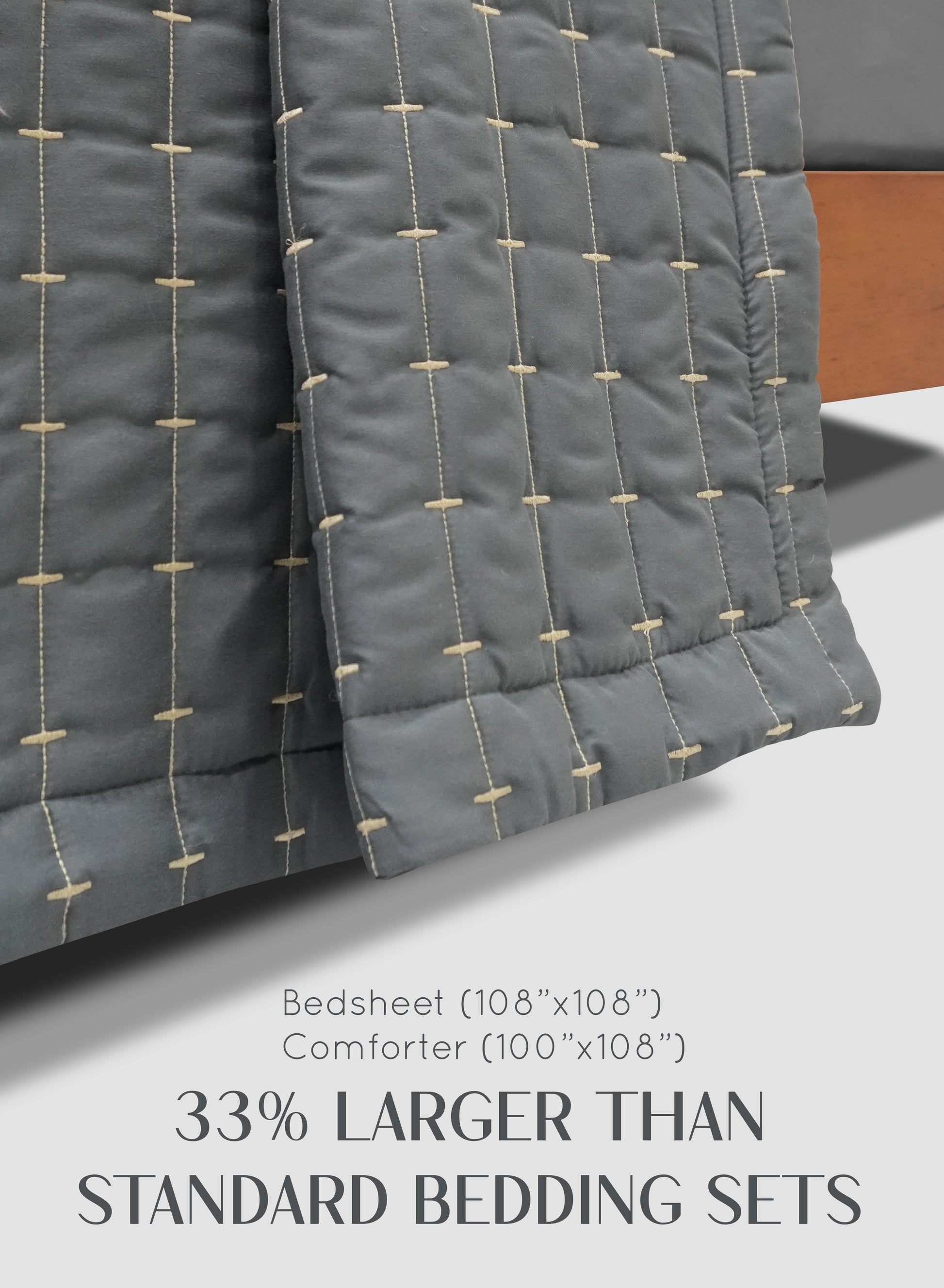 Home Crayons CloudTouch™ 8-Piece Bedding Set | Complete Bedroom Makeover in One Set | Pebble Gray