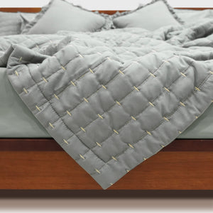 Home Crayons CloudTouch™ Comforter Set | All-Season | 33% Oversized | Includes 2 Pillow Covers & 2 Cushion Covers | Pale Pistachio