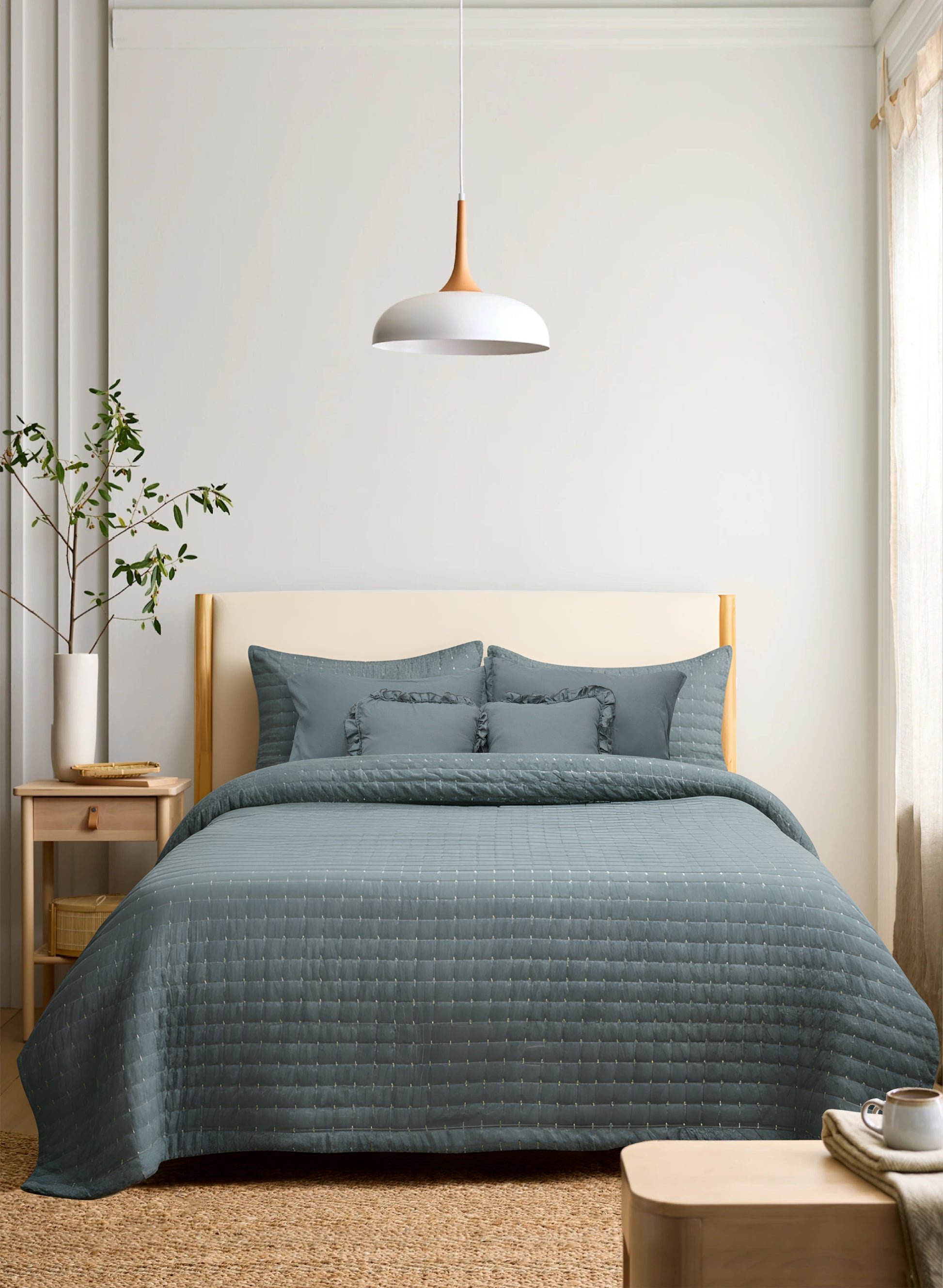 Home Crayons CloudTouch™ 8-Piece Bedding Set | Complete Bedroom Makeover in One Set | Sage Blue