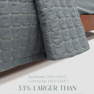 Home Crayons CloudTouch™ 8-Piece Bedding Set | Complete Bedroom Makeover in One Set | Sage Blue