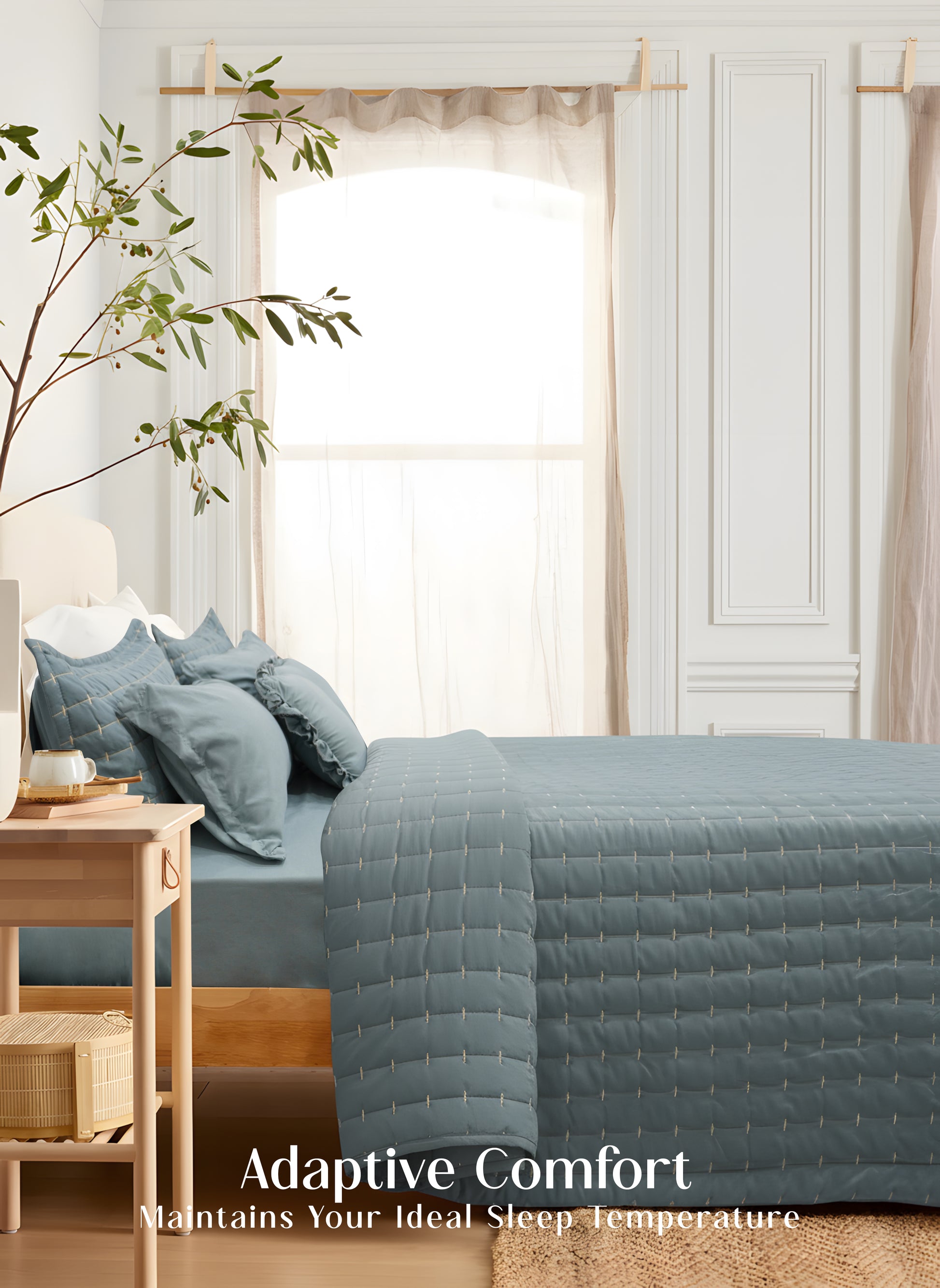 Home Crayons CloudTouch™ 8-Piece Bedding Set | Complete Bedroom Makeover in One Set | Sage Blue