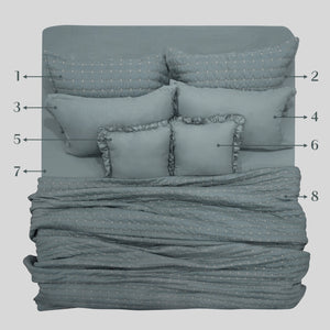 Home Crayons CloudTouch™ 8-Piece Bedding Set | Complete Bedroom Makeover in One Set | Sage Blue