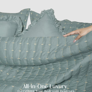 Home Crayons CloudTouch™ 8-Piece Bedding Set | Complete Bedroom Makeover in One Set | Sage Blue