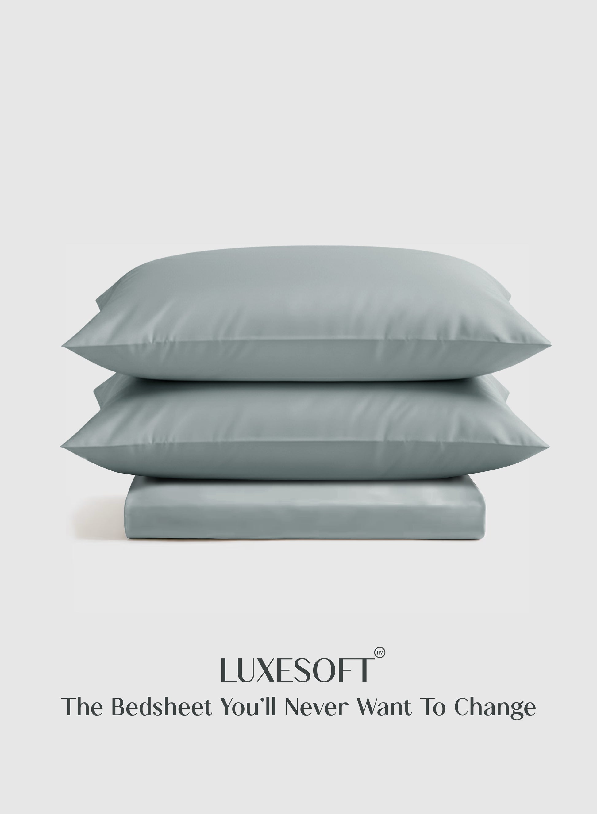 Home Crayons LuxeSoft™ Bedsheet Double Set | Oversized King | Includes 2 Pillow Covers & 2 Cushion Covers | Sage Blue