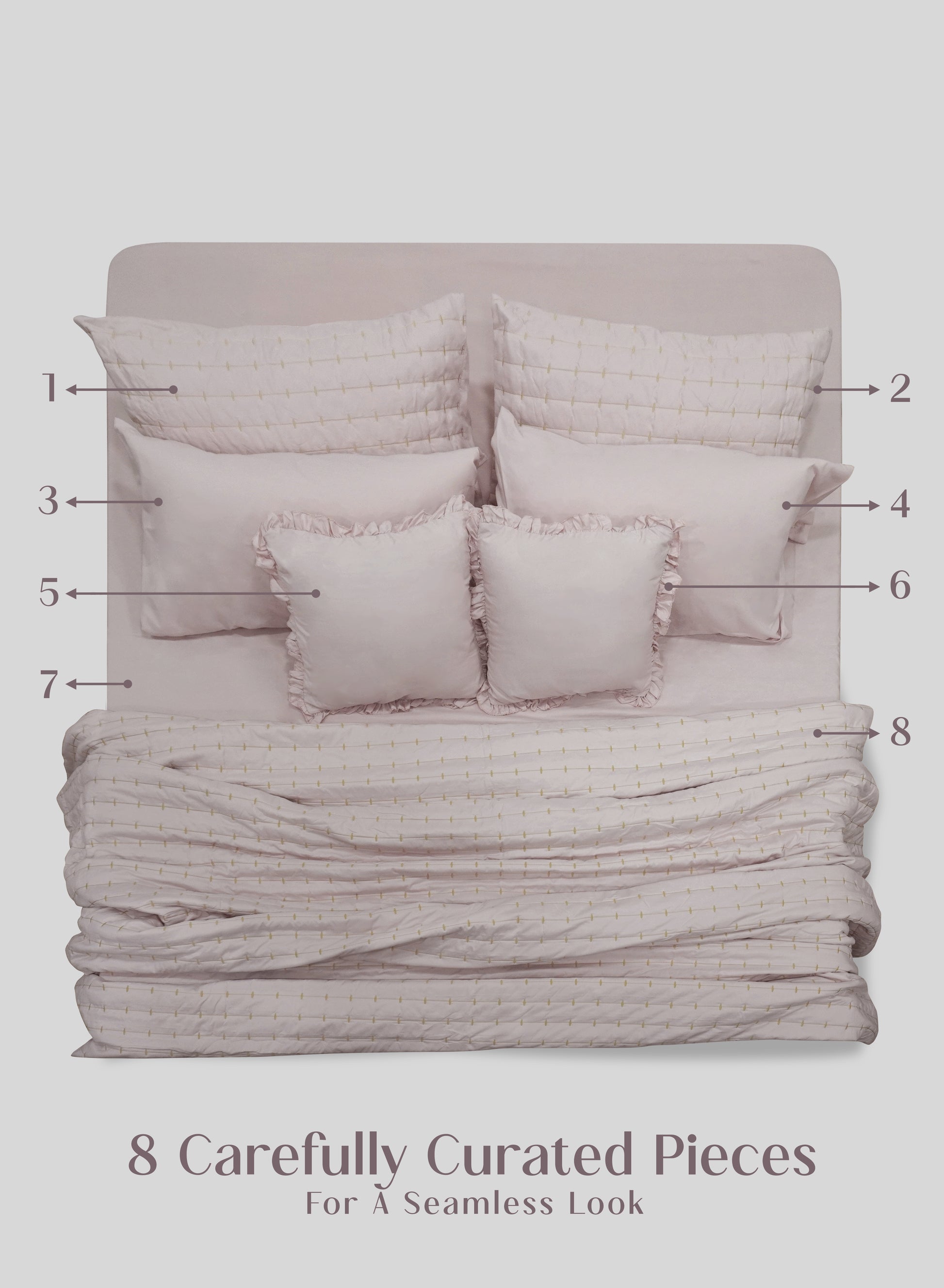 Home Crayons CloudTouch™ 8-Piece Bedding Set | Complete Bedroom Makeover in One Set | Sakura Blush