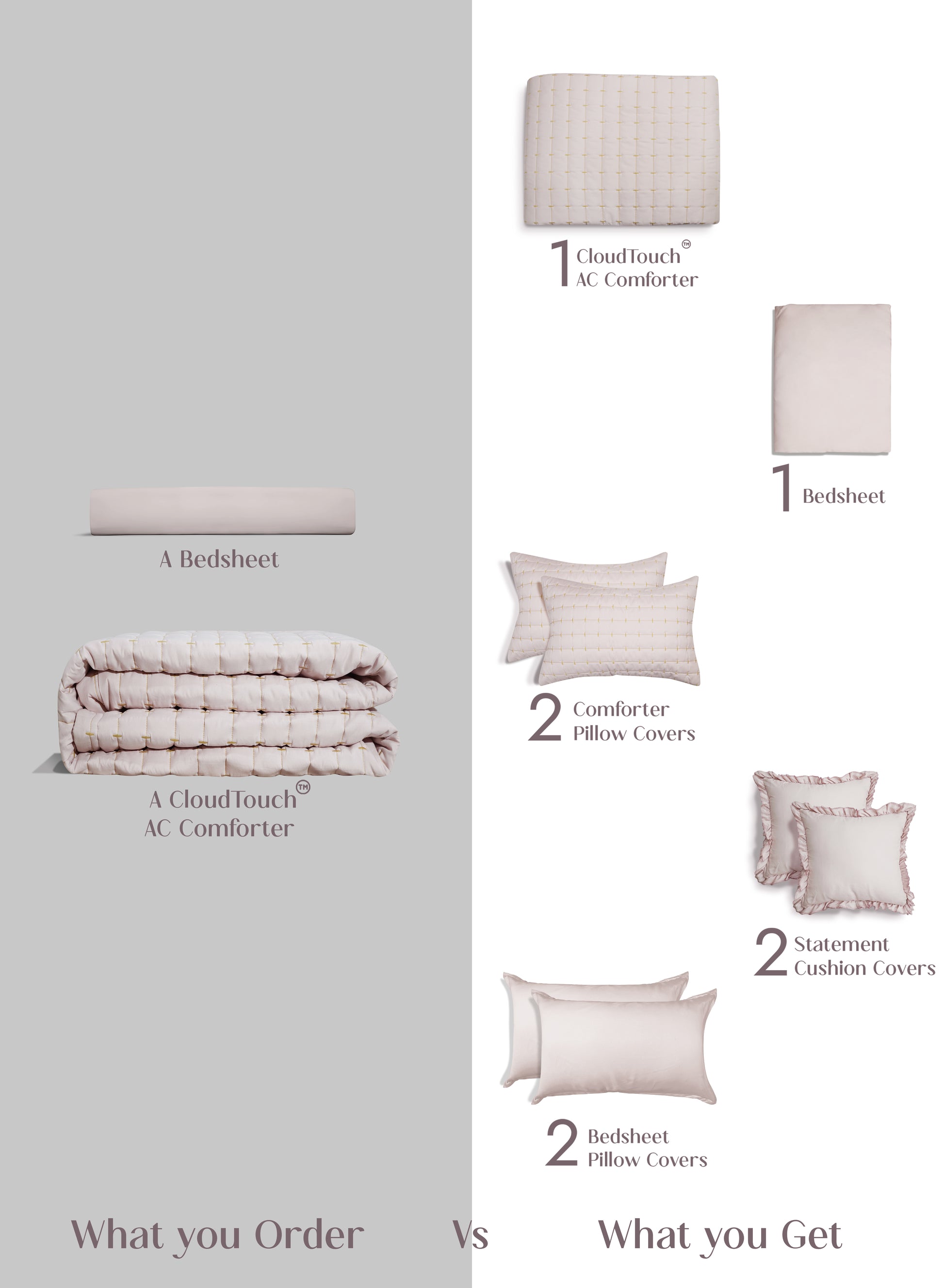 Home Crayons CloudTouch™ 8-Piece Bedding Set | Complete Bedroom Makeover in One Set | Sakura Blush