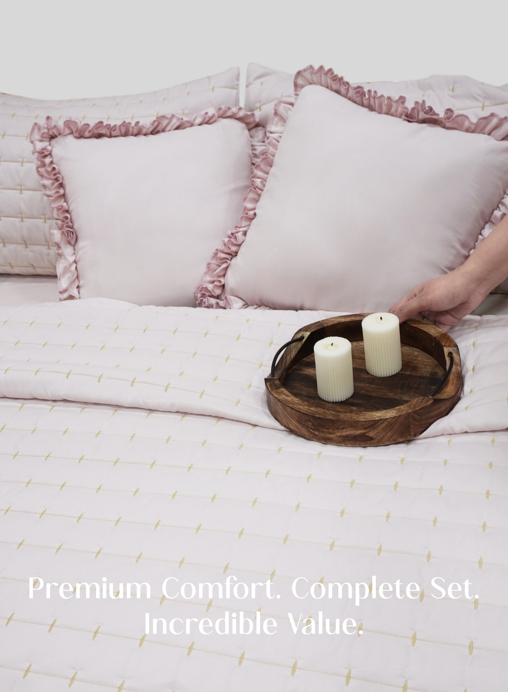 Home Crayons CloudTouch™ 8-Piece Bedding Set | Complete Bedroom Makeover in One Set | Sakura Blush