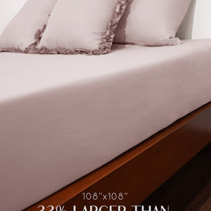 Home Crayons LuxeSoft™ Double Bedsheet Set | Oversized King | Includes 2 Pillow Covers & 2 Cushion Covers | Sakura Blush