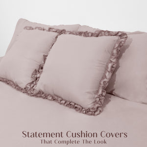 Home Crayons LuxeSoft™ Double Bedsheet Set | Oversized King | Includes 2 Pillow Covers & 2 Cushion Covers | Sakura Blush