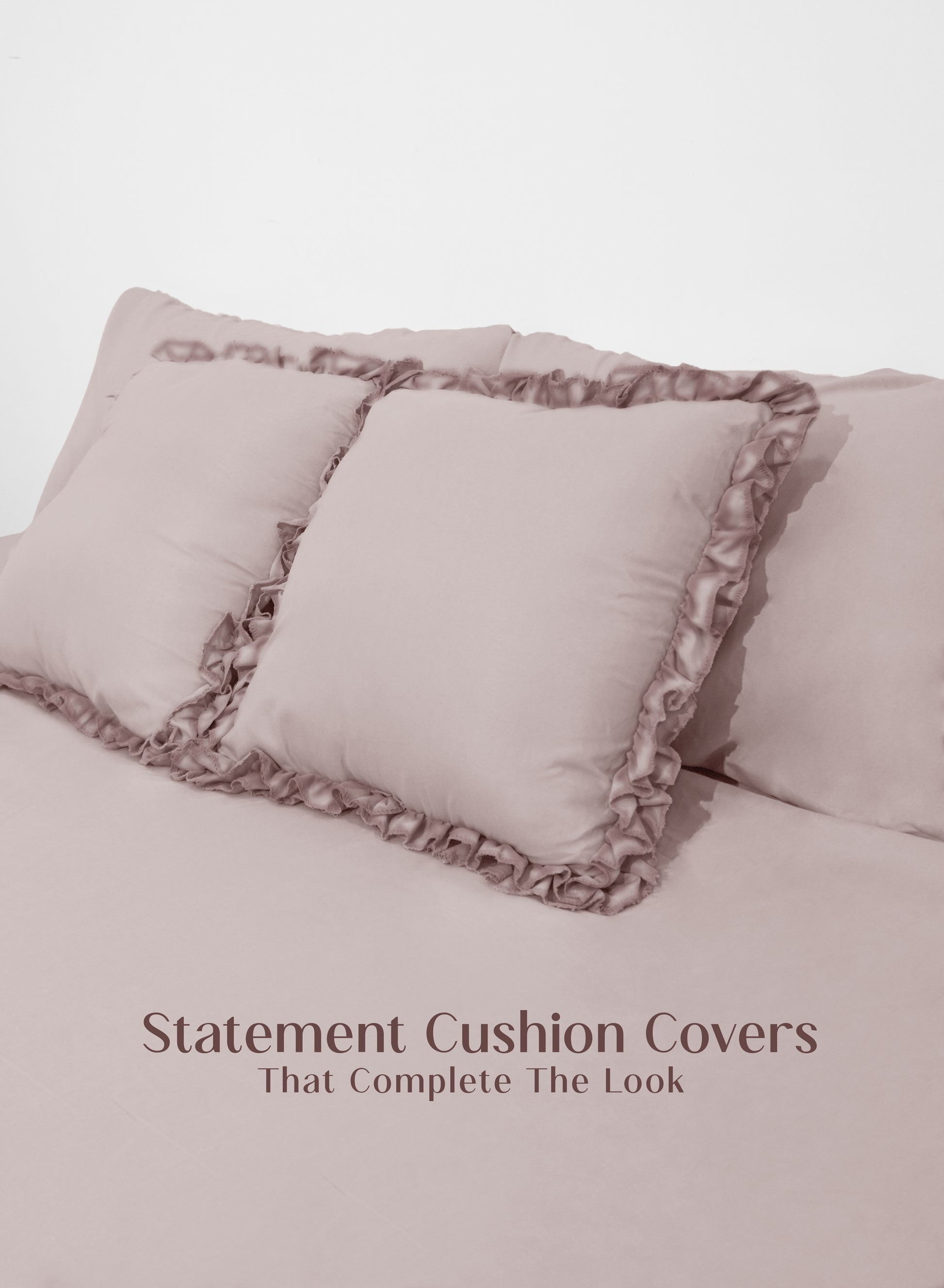 Home Crayons LuxeSoft™ Double Bedsheet Set | Oversized King | Includes 2 Pillow Covers & 2 Cushion Covers | Sakura Blush