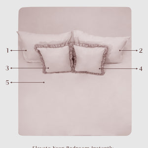 Home Crayons LuxeSoft™ Double Bedsheet Set | Oversized King | Includes 2 Pillow Covers & 2 Cushion Covers | Sakura Blush