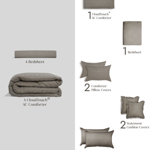 Home Crayons CloudTouch™ 8-Piece Bedding Set | Complete Bedroom Makeover in One Set | Smoked Coffee