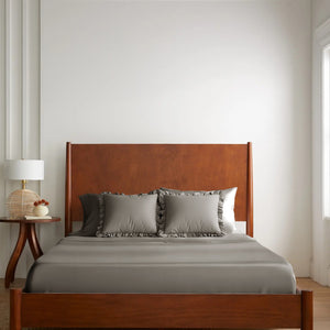 Home Crayons LuxeSoft™ Double Bedsheet Set | Oversized King | Includes 2 Pillow Covers & 2 Cushion Covers | Smoked Coffee