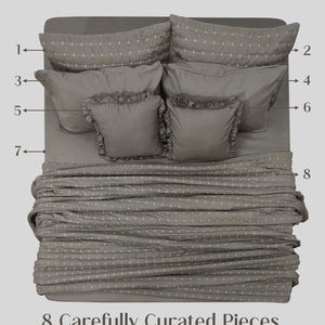 Home Crayons CloudTouch™ 8-Piece Bedding Set | Complete Bedroom Makeover in One Set | Smoked Coffee