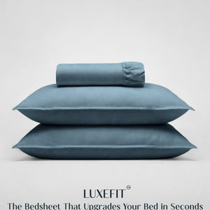 Home Crayons LuxeFit™ Fitted Bedsheet Set | Perfect Fit for Queen & King Mattresses | Tropical Teal