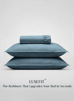 Home Crayons LuxeFit™ Fitted Bedsheet Set | Perfect Fit for Queen & King Mattresses | Tropical Teal