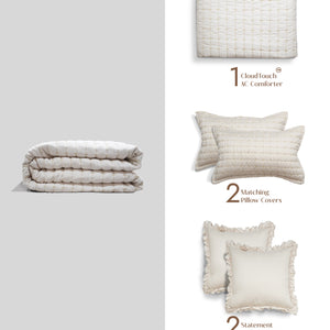 Home Crayons CloudTouch™ Comforter Set | All-Season | 33% Oversized | Includes 2 Pillow Covers & 2 Cushion Covers | Morning Glory