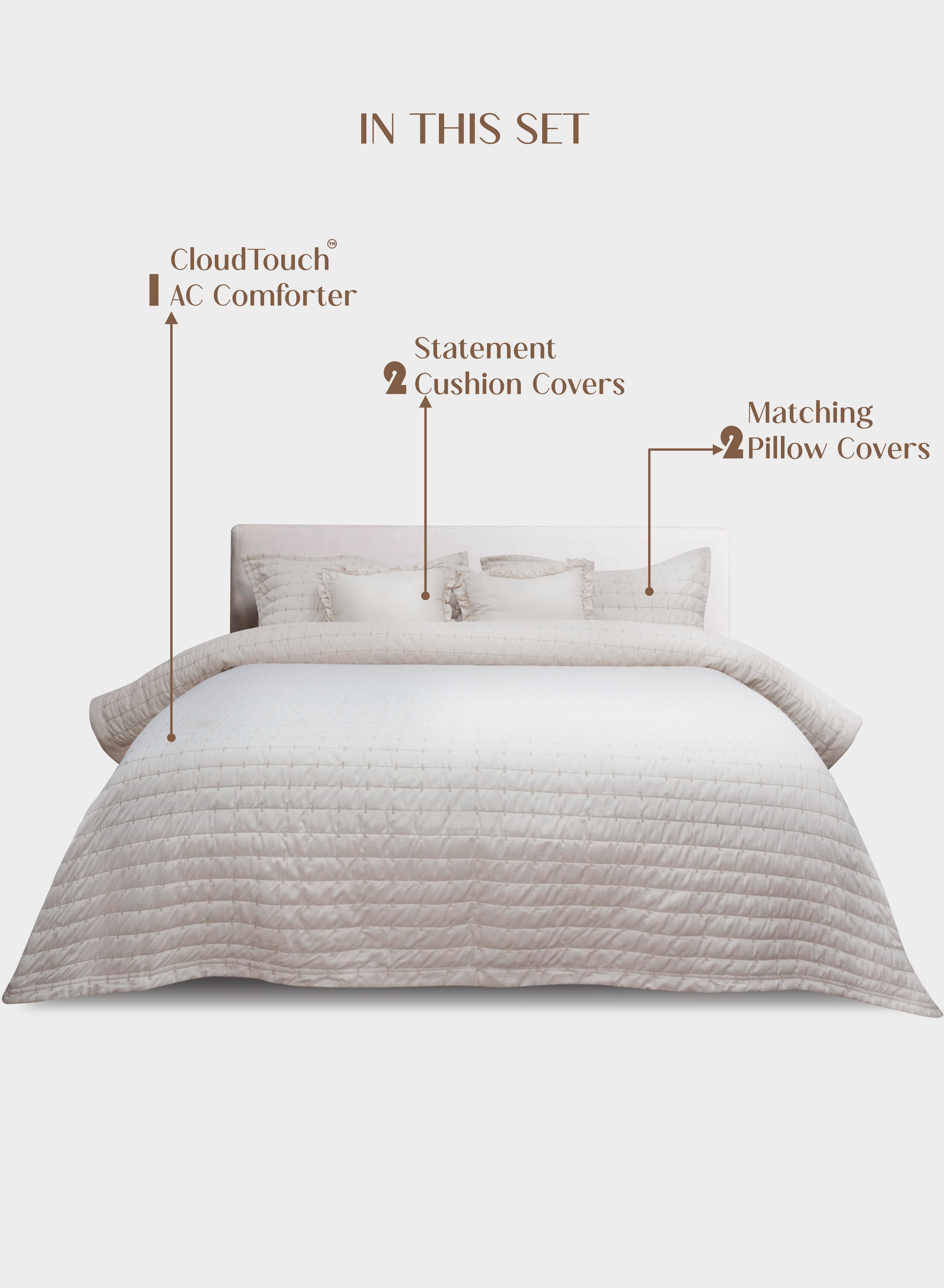 Home Crayons CloudTouch™ Comforter Set | All-Season | 33% Oversized | Includes 2 Pillow Covers & 2 Cushion Covers | Morning Glory