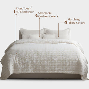 Home Crayons CloudTouch™ Comforter Set | All-Season | 33% Oversized | Includes 2 Pillow Covers & 2 Cushion Covers | Morning Glory