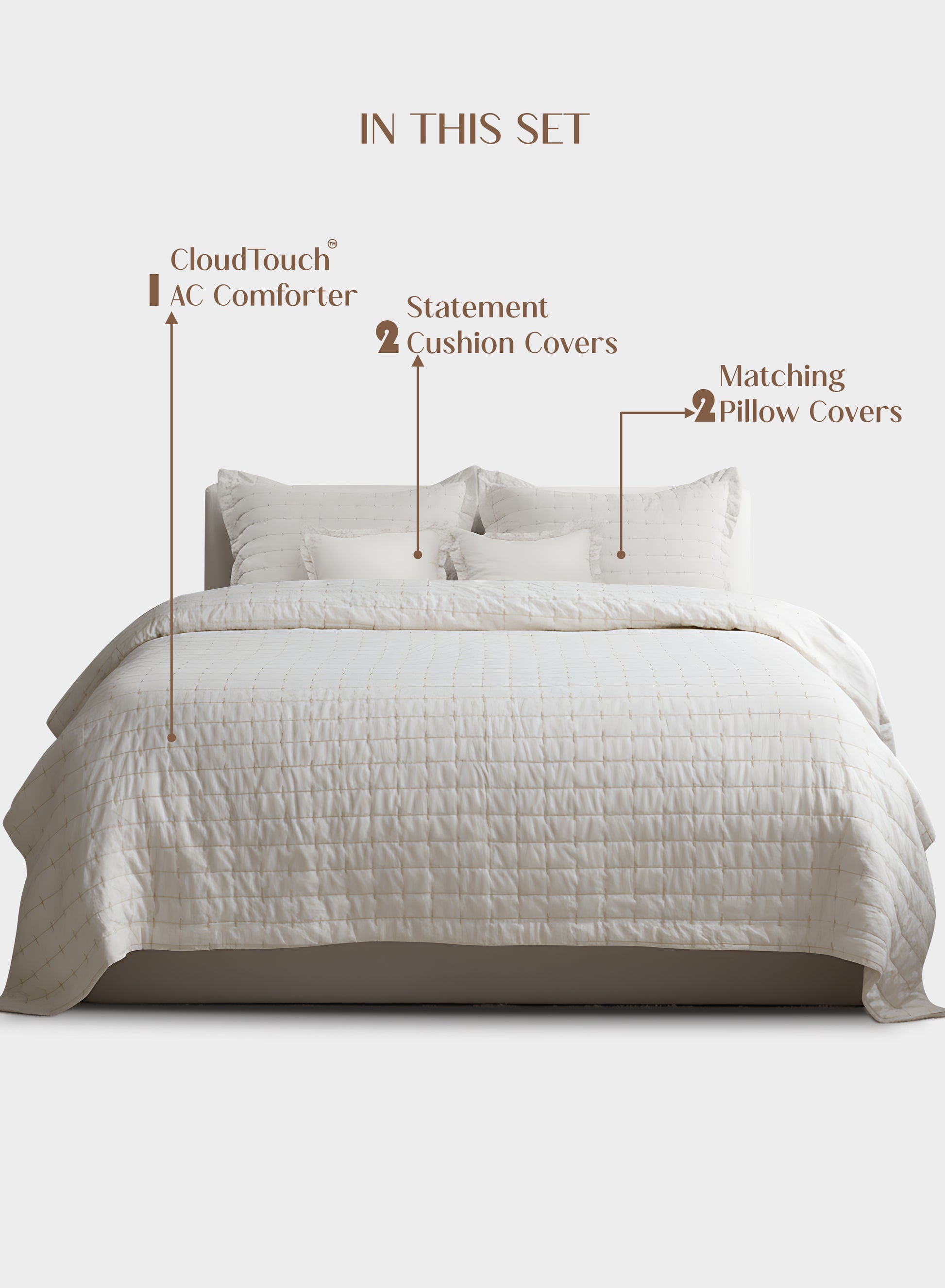 Home Crayons CloudTouch™ Comforter Set | All-Season | 33% Oversized | Includes 2 Pillow Covers & 2 Cushion Covers | Morning Glory