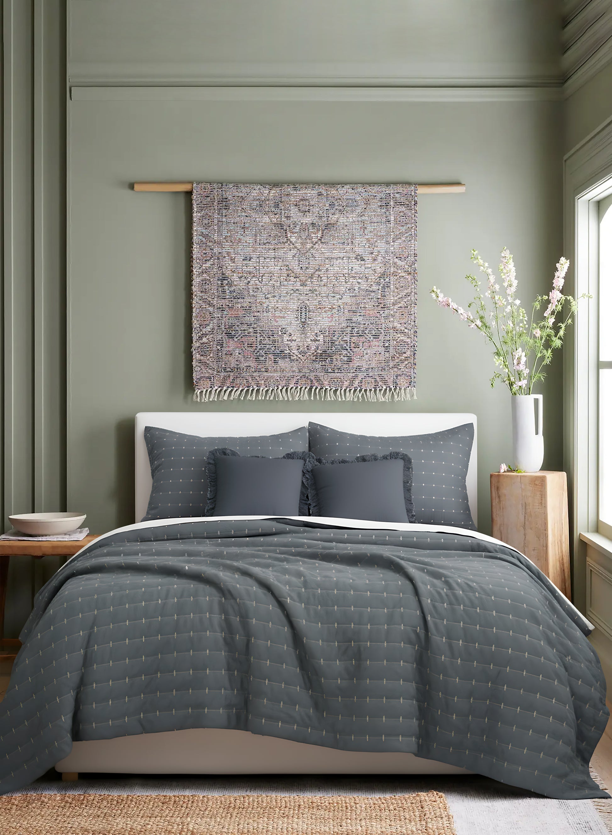 Home Crayons CloudTouch™ Comforter Set | All-Season | 33% Oversized | Includes 2 Pillow Covers & 2 Cushion Covers | Pebble Gray