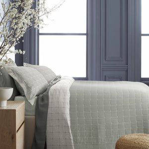 Mac Pure Cotton Quilted AC Blanket With 2 Pillow Covers | California King Size | Sage Green