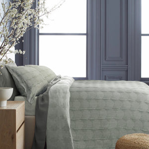 Cambric Pure Cotton AC Blanket With 2 Pillow Covers | California King Size | Sage Green