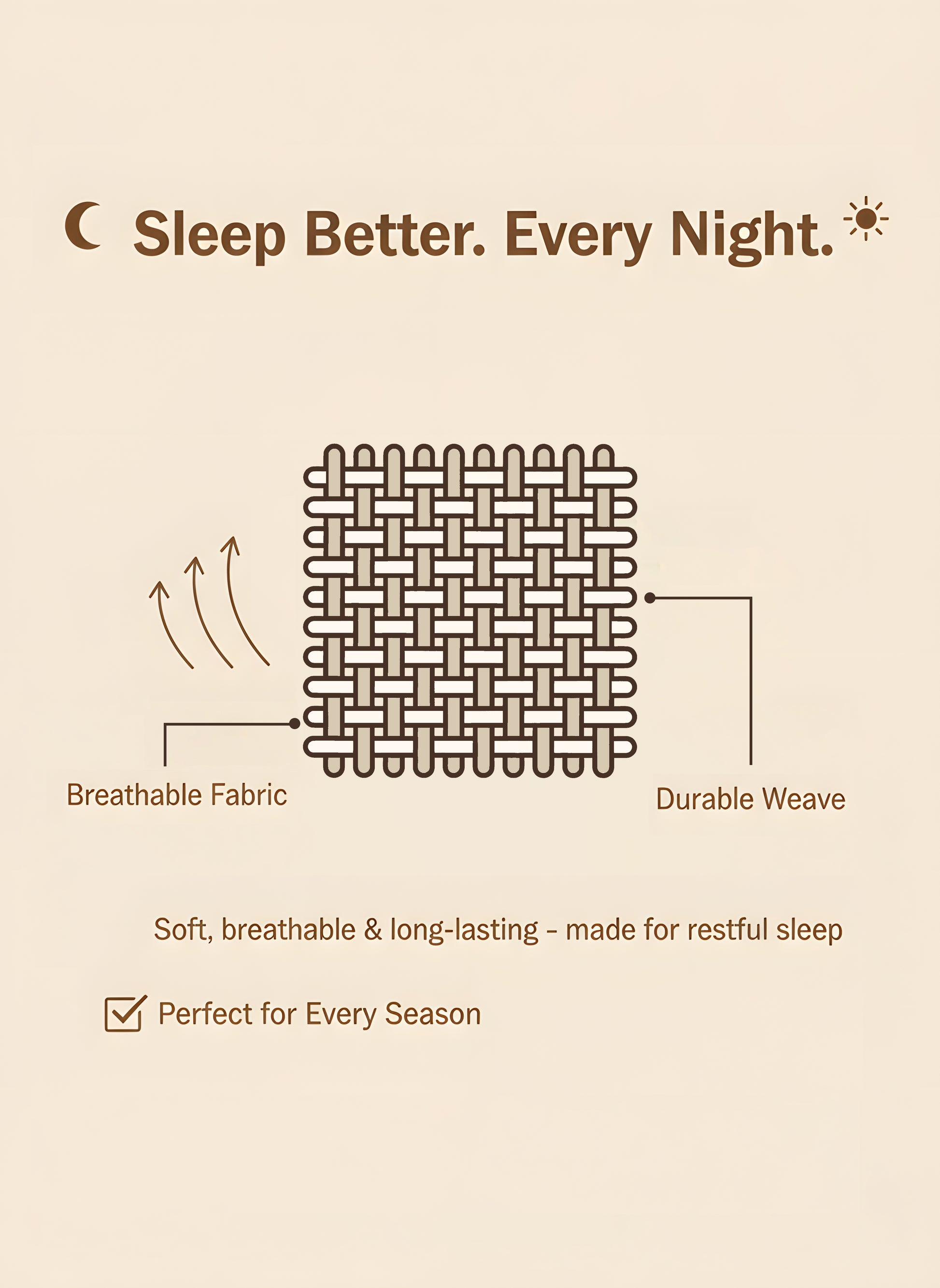 Home Crayons LuxeSoft™ Double Bedsheet Set | Oversized King | Includes 2 Pillow Covers & 2 Cushion Covers | Latte Crème