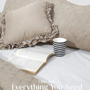 Home Crayons CloudTouch™ AC Comforter Set | 33% Oversized | Includes 2 Pillow Covers & 2 Cushion Covers | Oatmeal