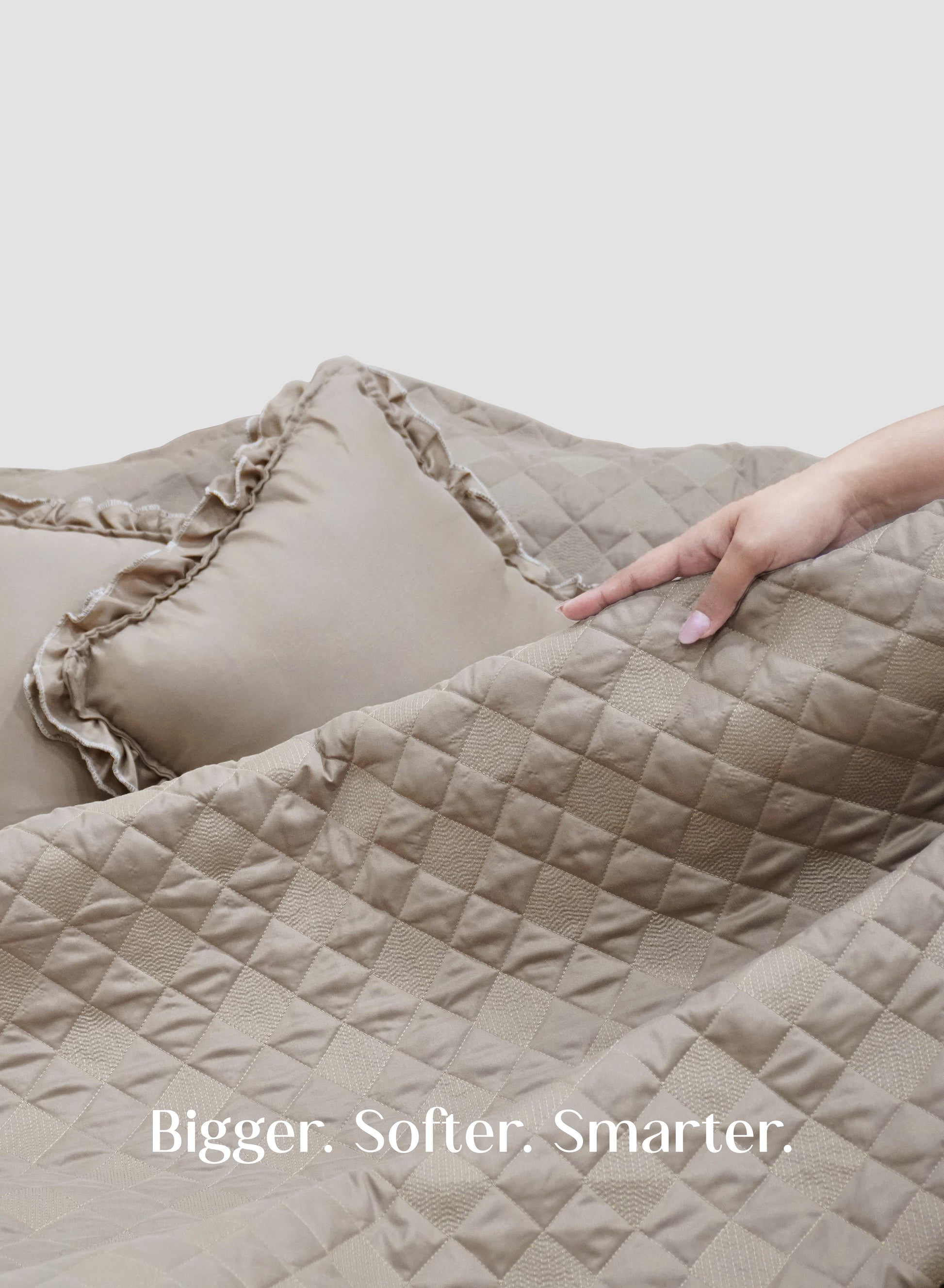 Home Crayons CloudTouch™ AC Comforter Set | 33% Oversized | Includes 2 Pillow Covers & 2 Cushion Covers | Oatmeal