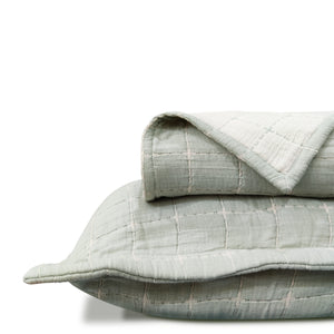 Mac Pure Cotton Quilted AC Blanket With 2 Pillow Covers | California King Size | Sage Green