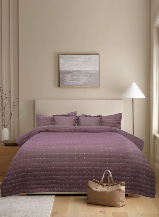 Home Crayons CloudTouch™ Comforter Set | All-Season | 33% Oversized | Includes 2 Pillow Covers & 2 Cushion Covers | Mulberry