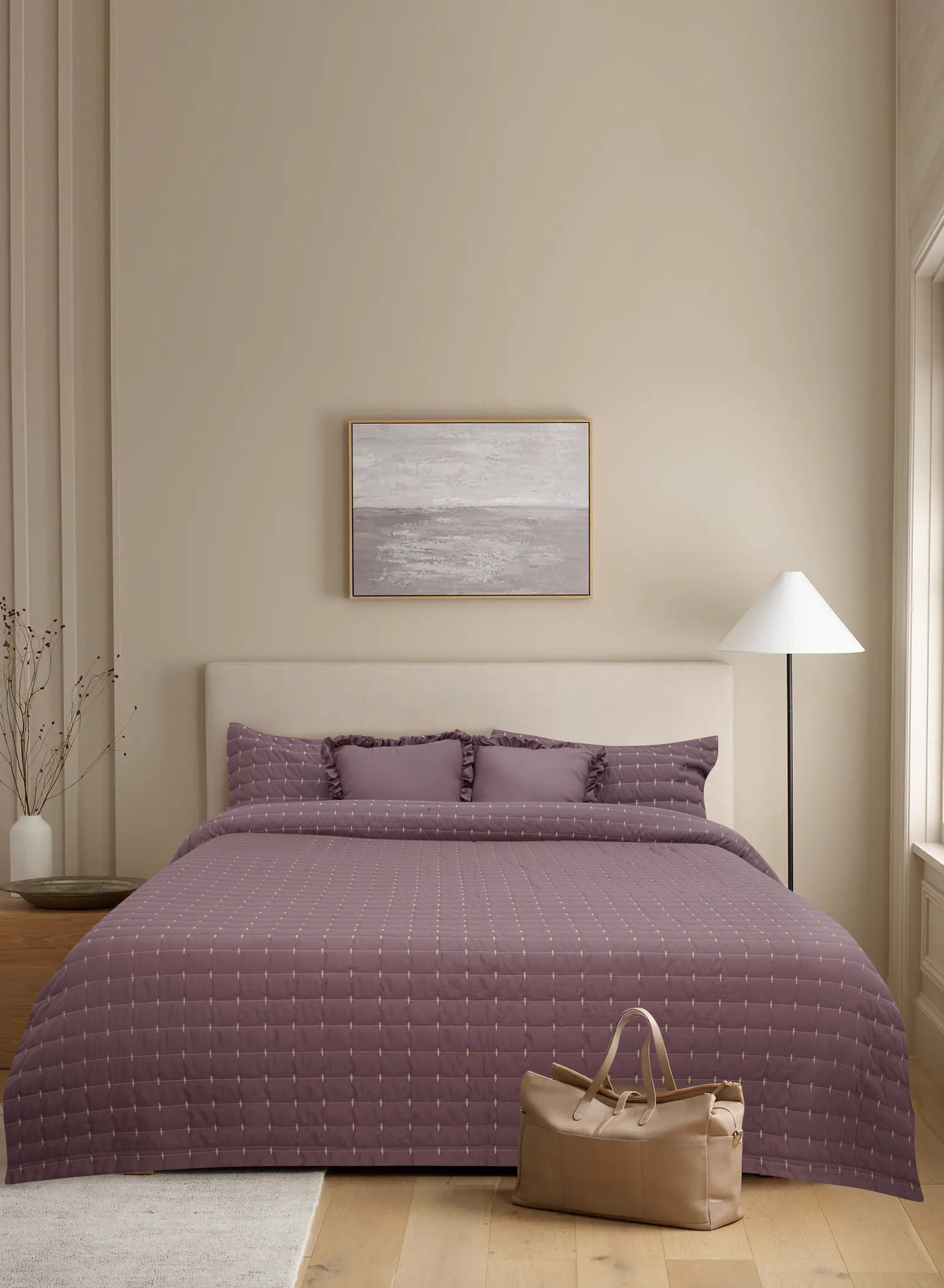 Home Crayons CloudTouch™ Comforter Set | All-Season | 33% Oversized | Includes 2 Pillow Covers & 2 Cushion Covers | Mulberry
