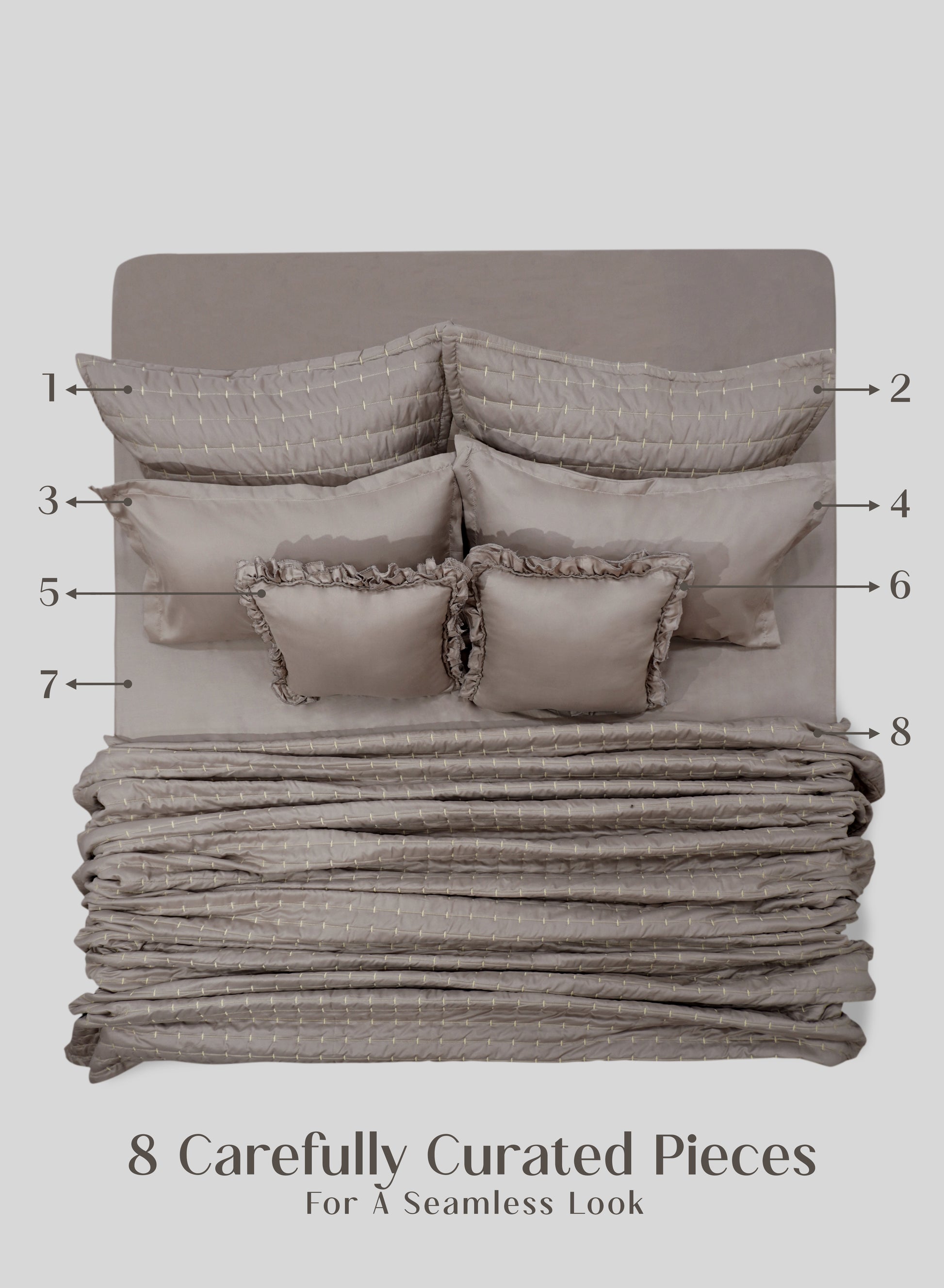 Home Crayons CloudTouch™ 8-Piece Bedding Set | Complete Bedroom Makeover in One Set | Latte Crème