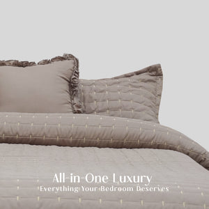 Home Crayons CloudTouch™ 8-Piece Bedding Set | Complete Bedroom Makeover in One Set | Latte Crème