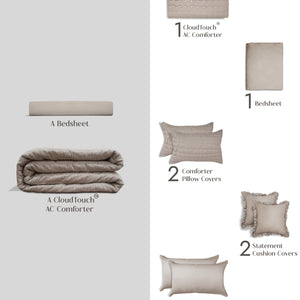 Home Crayons CloudTouch™ 8-Piece Bedding Set | Complete Bedroom Makeover in One Set | Latte Crème