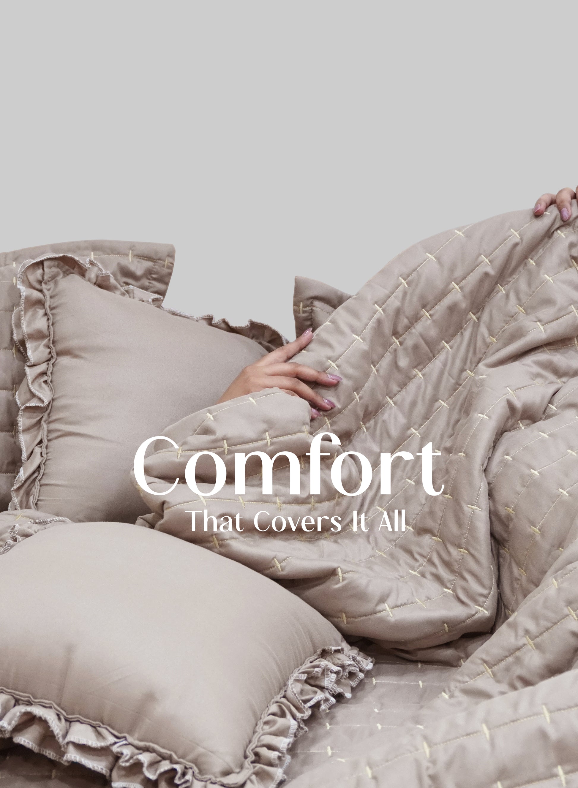 Home Crayons CloudTouch™ 8-Piece Bedding Set | Complete Bedroom Makeover in One Set | Latte Crème