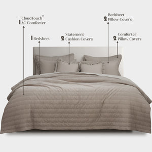 Home Crayons CloudTouch™ 8-Piece Bedding Set | Complete Bedroom Makeover in One Set | Latte Crème