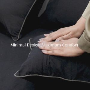 Home Crayons LuxeFit™ Fitted Bedsheet Set | Perfect Fit for Queen & King Mattresses | Ebony Black