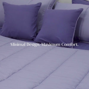 Home Crayons Cocoon AC Comforter Set | 5-Piece Designer Bed Set for Modern Homes | Lavender Haze