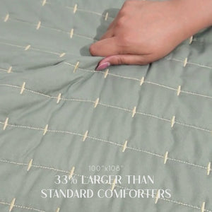 Home Crayons CloudTouch™ Comforter Set | All-Season | 33% Oversized | Includes 2 Pillow Covers & 2 Cushion Covers | Pale Pistachio